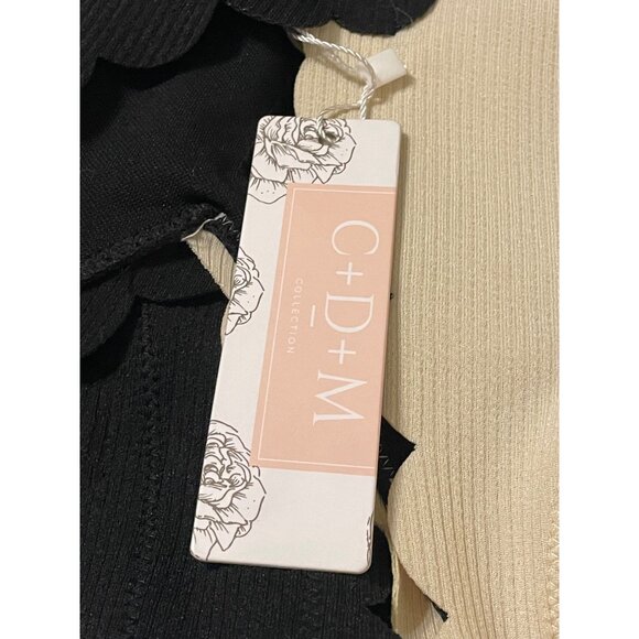 NWT C+D+M Color Block Scallop Edge One-Piece Ribbed Swimsuit S #X-5-25-100 - Picture 7 of 8